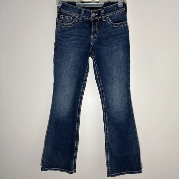 Silver Jeans Denim - Silver Jeans Suki Bootcut W26/L30 Dark Wash Embroidered Pocket Women's Western